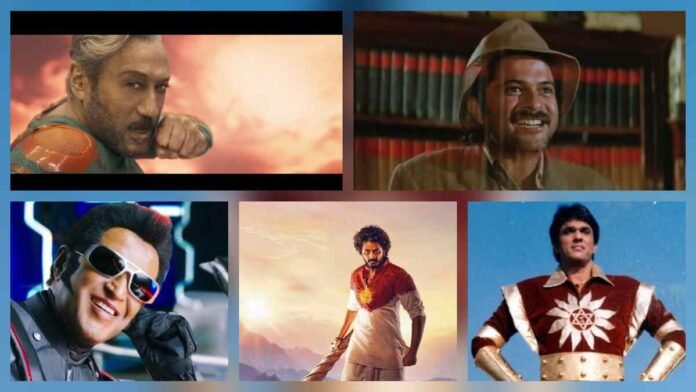 Indian superhero evolution, Jackie Shroff The Great Grand Superhero, Mr India, Shaktimaan, Hanu-Man, Indian cinema superheroes, Bollywood superhero films