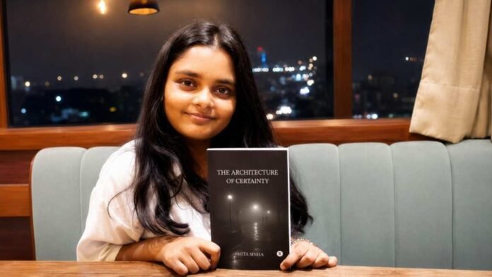 Author Smita Sinha discussing her psychological novel The Architecture of Certainty