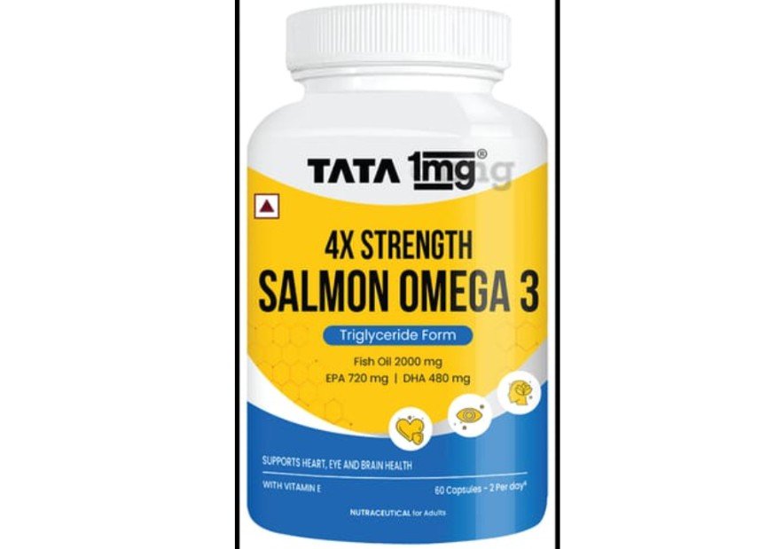 Best Omega-3 Supplements In India For Absorption: Triglyceride Vs Ethyl-Ester Form (2026) 2 Tata 1mg Salmon 4X Omega-3 – the triglyceride omega-3 option for heart health